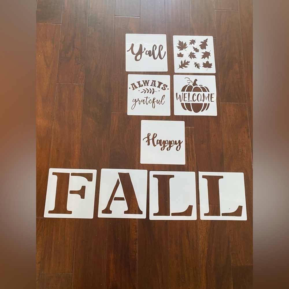 Pumpkin Stencils 8” Fall Stencils Reusable Thanksgiving Autumn Stencil 9 pieces